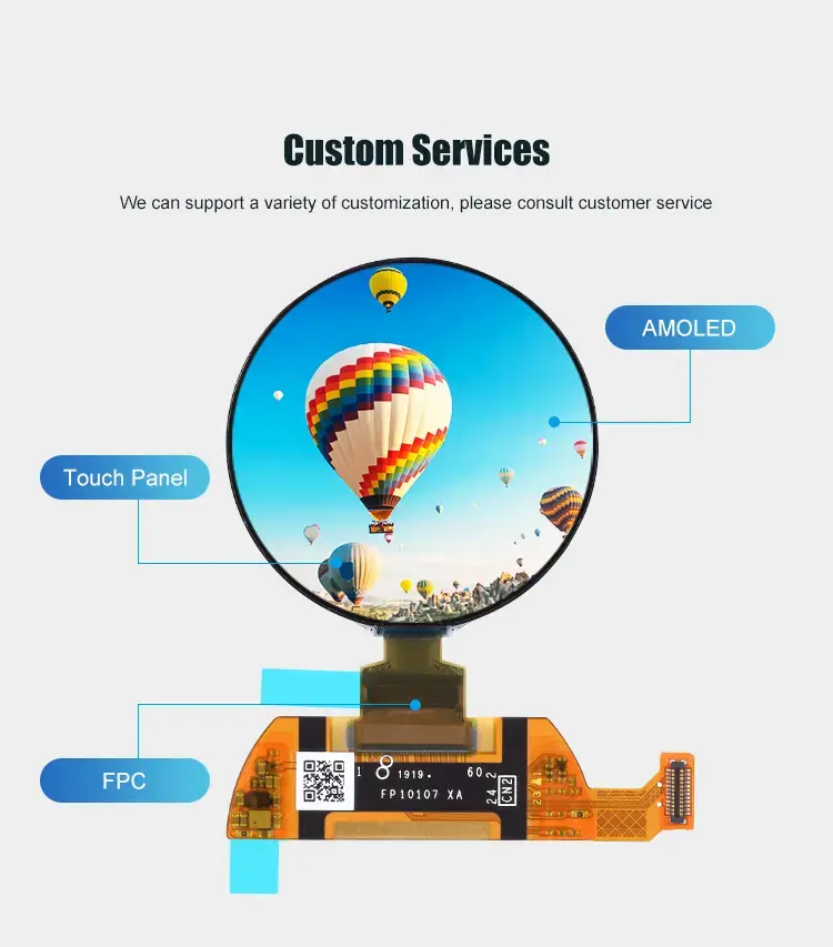 TG13904PY24G-1.39 inch Circular touch screen for smart home display