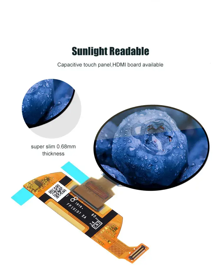 TG13904PY24G-1.39 inch Circular touch screen for smart home display