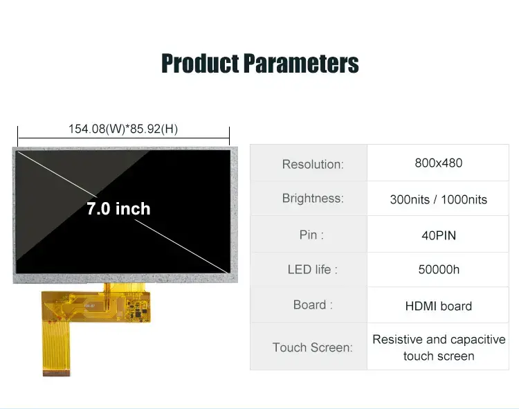 TG07002LZR40B -7 inch TFT LCD screen