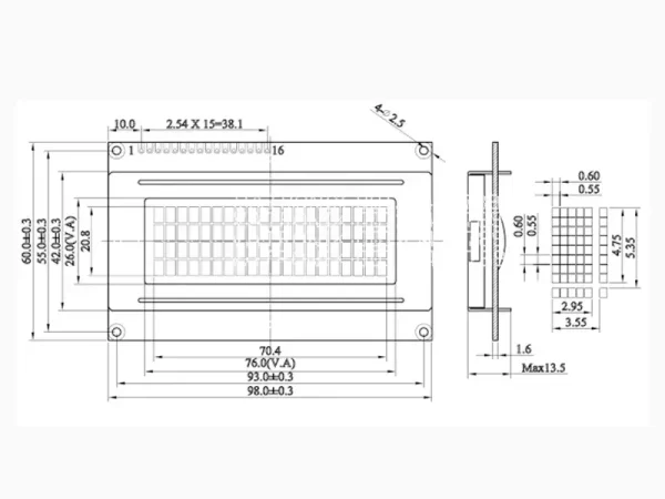 dot matrix lcd screen display module