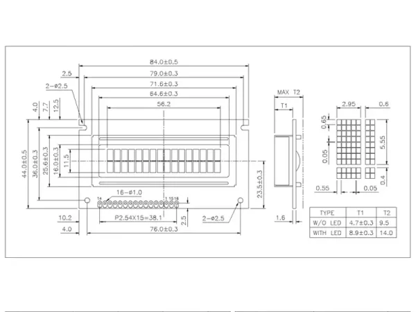 monochrome lcd panel